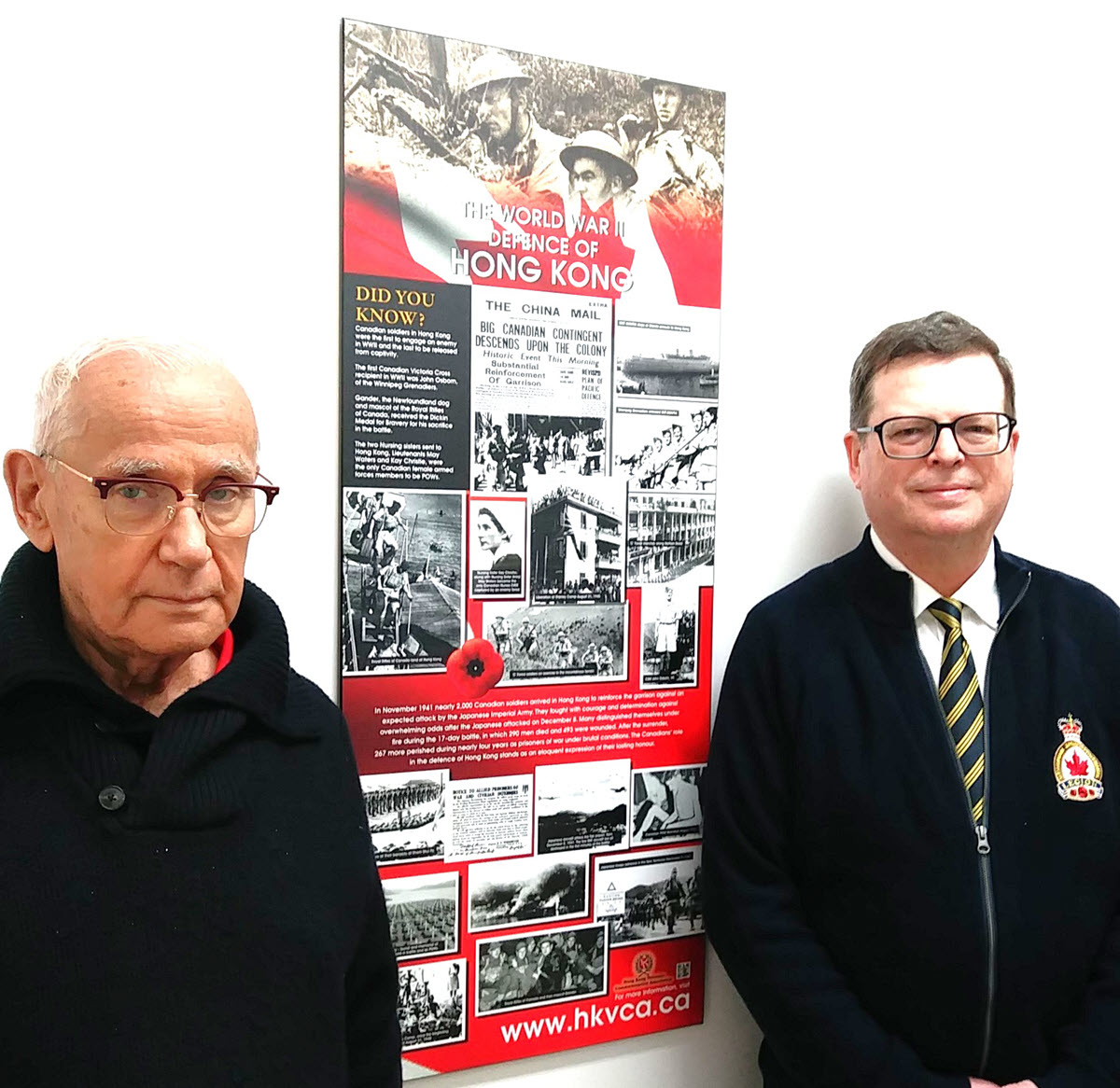 Image: RCL Br.177 member Mr.Gordon Coburn and Mr.Jim Laidlaw. Photo 
				by permission